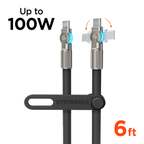 HyperGear Chunky180° 100W USB-C to USB-C Rugged Fast Charge Cable 6ft