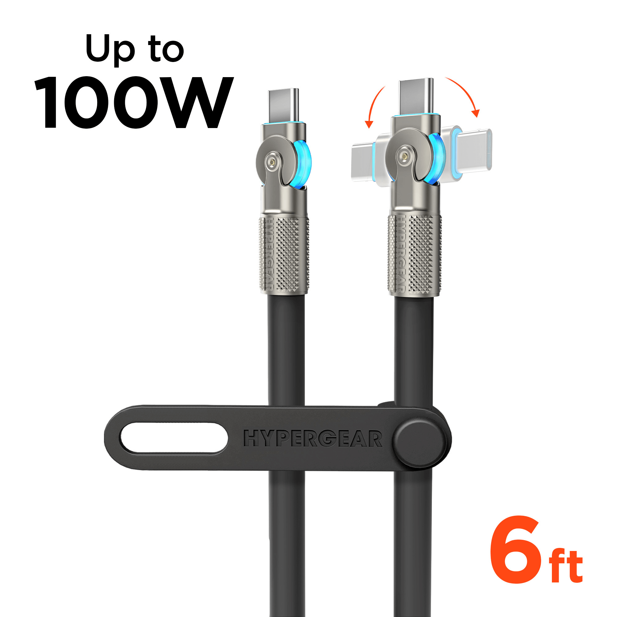 HyperGear Chunky180° 100W USB-C to USB-C Rugged Fast Charge Cable 6ft