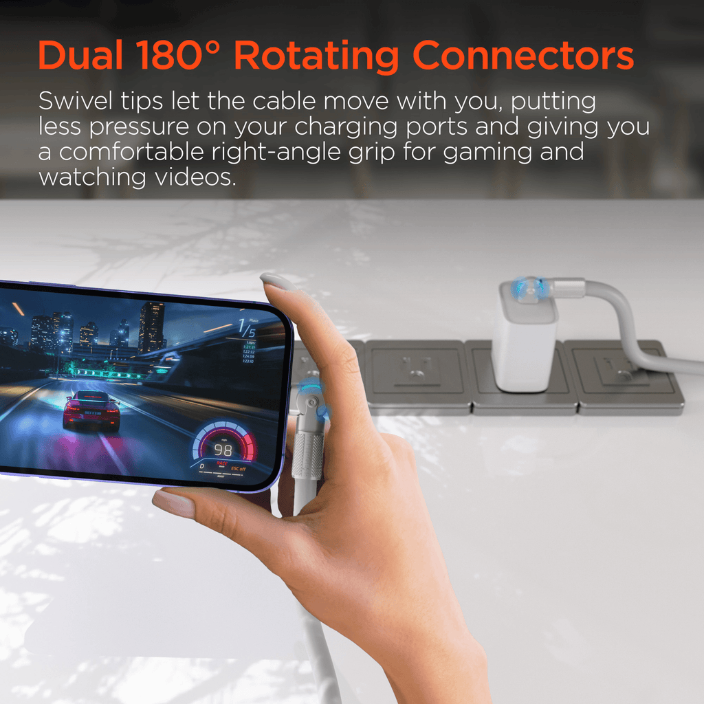 HyperGear Chunky180° 100W USB-C to USB-C Rugged Fast Charge Cable 6ft