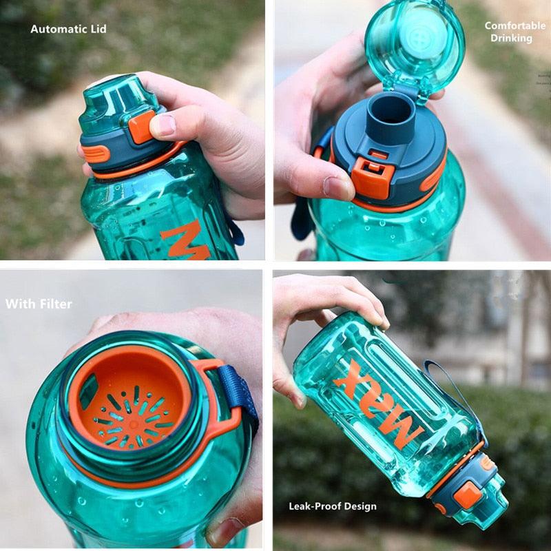 1.2 Liter Large Capacity Sport Water Bottle with Rope Durable Portable Gym Fitness Outdoor Drinking Plastic Bottles Eco-Friendly Plastic Cup Men's high Temperature Resistant Large Capacity Outdoor Portable Water Bottle Sports Fitness Water Bottle