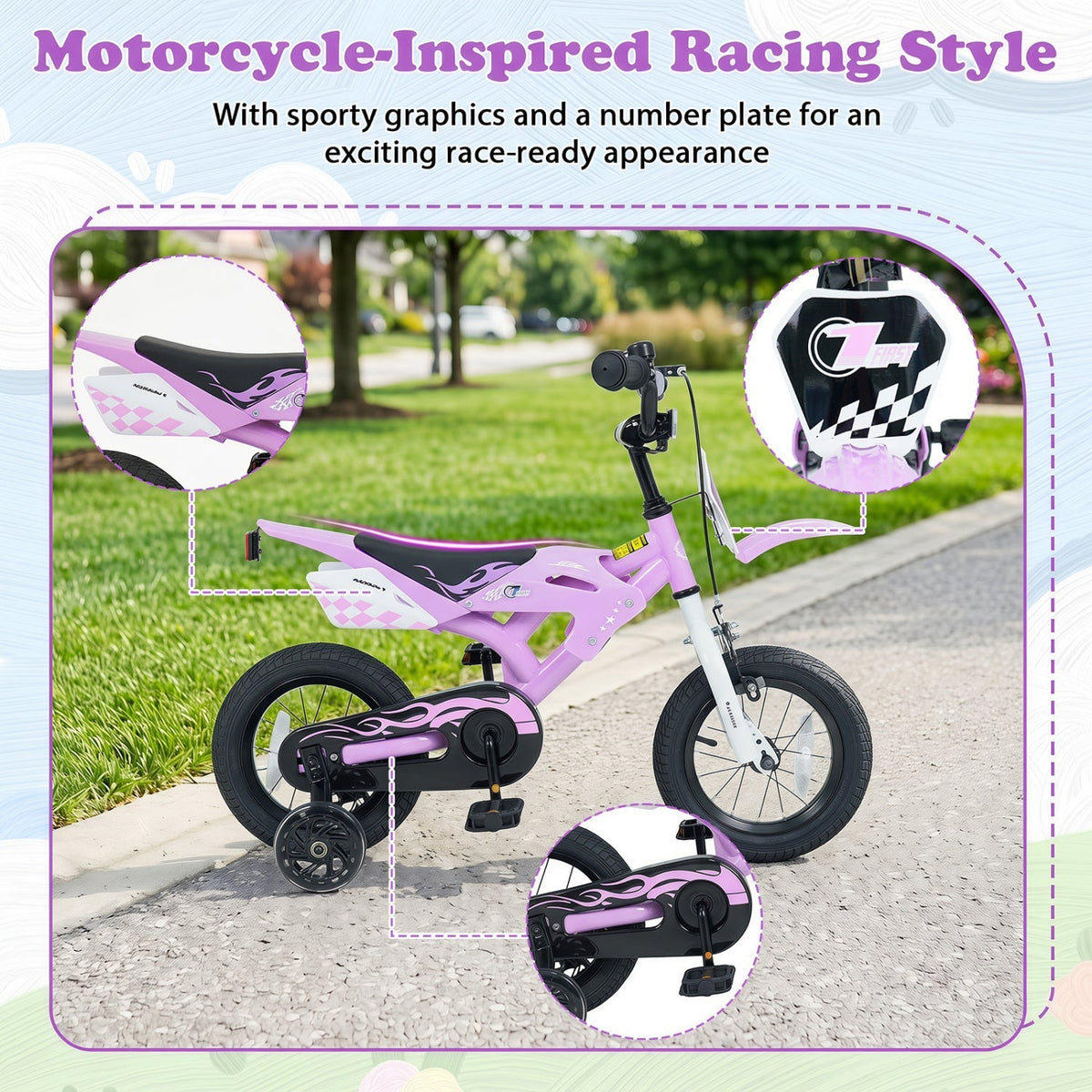 12 Inch Kids Bike with Training Wheels Ages 3-4