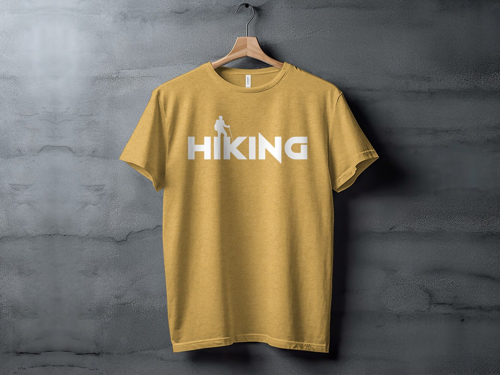 Hiking Above the Word Hiking Design Graphic T-Shirt