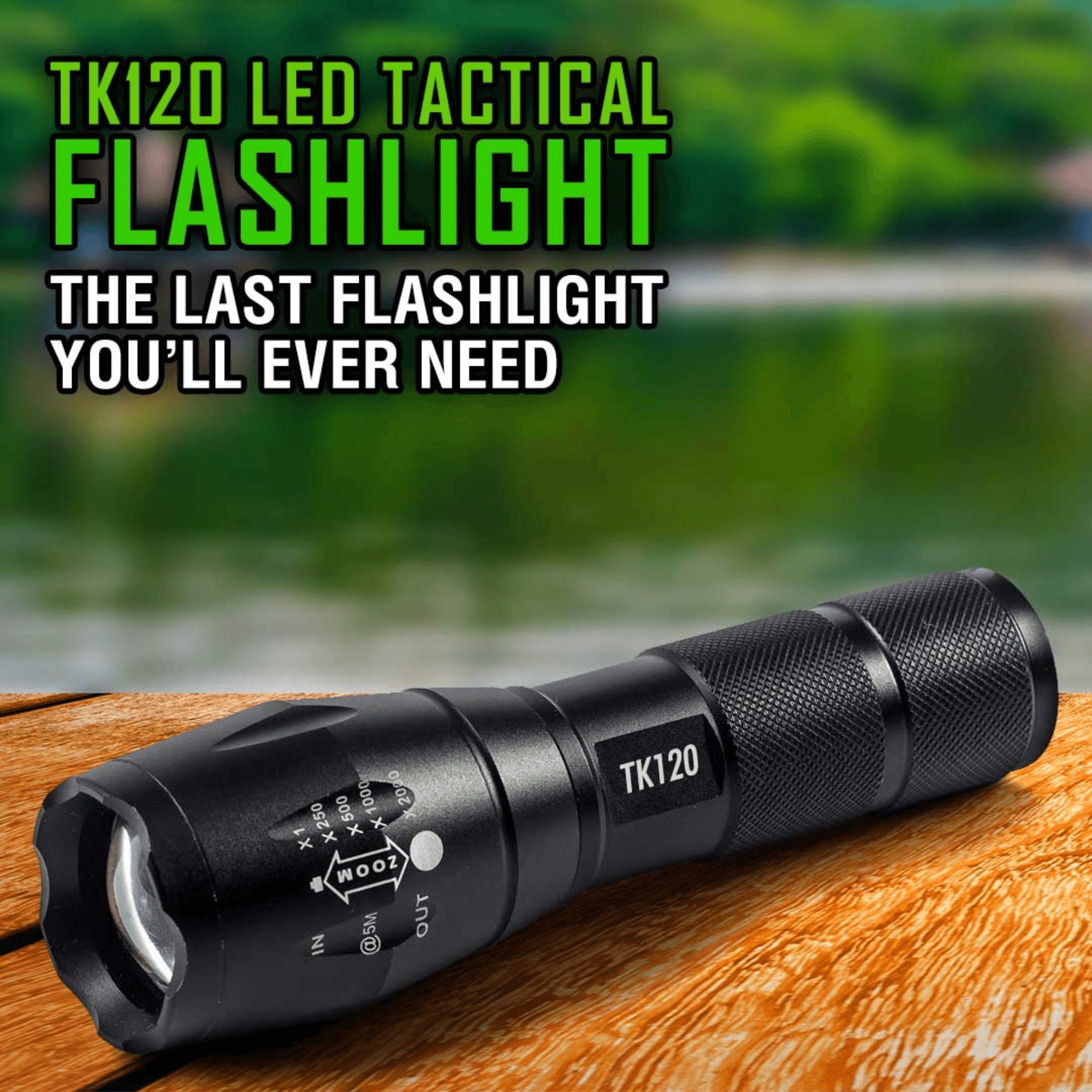 EcoGear FX TK120 LED Tactical Flashlight with Strobe 2-Pack