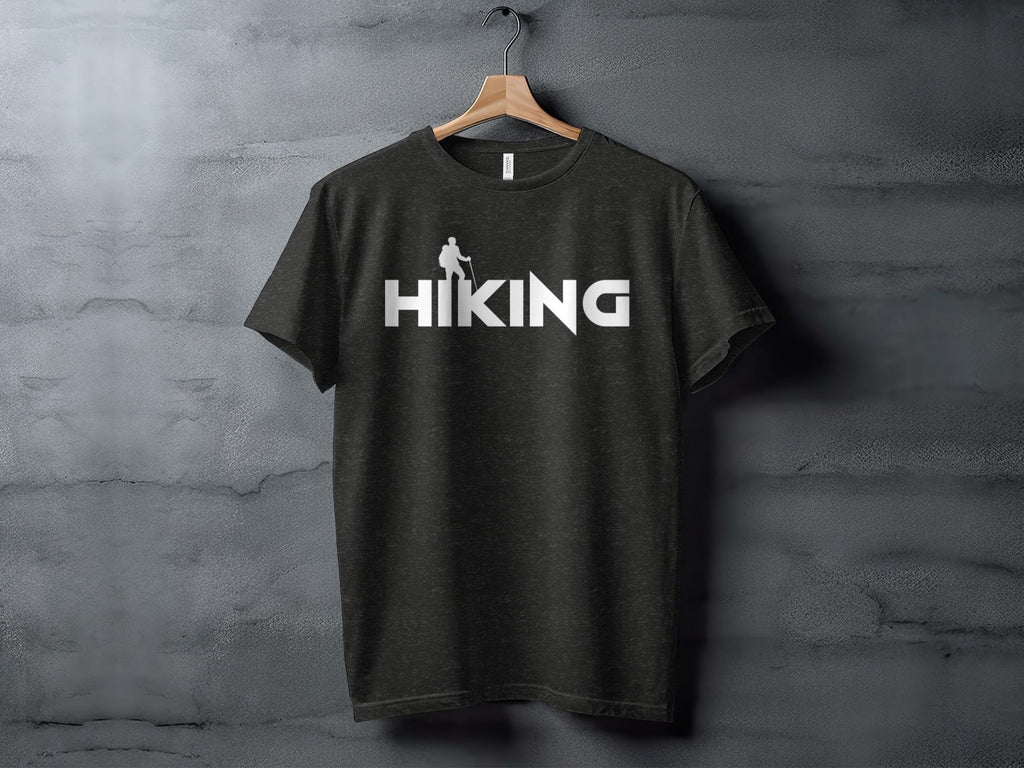Hiking Above the Word Hiking Design Graphic T-Shirt