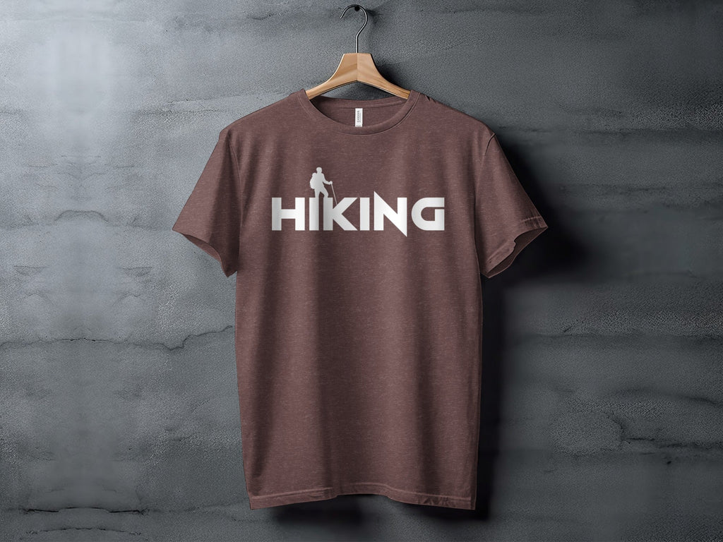 Hiking Above the Word Hiking Design Graphic T-Shirt