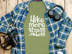 Hike More Stress Less Outdoor Adventure Design T-Shirt