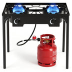 2 Burner Propane Stove 160000 BTU with Adjustable Regulator