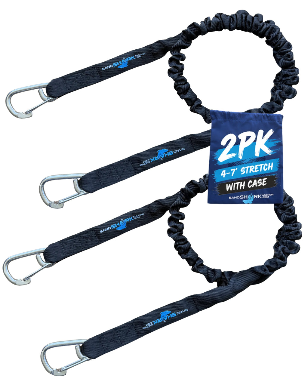 Premium Flat Bungee Line. Stretches 4-7' (2PK)