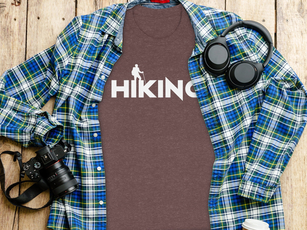 Hiking Above the Word Hiking Design Graphic T-Shirt