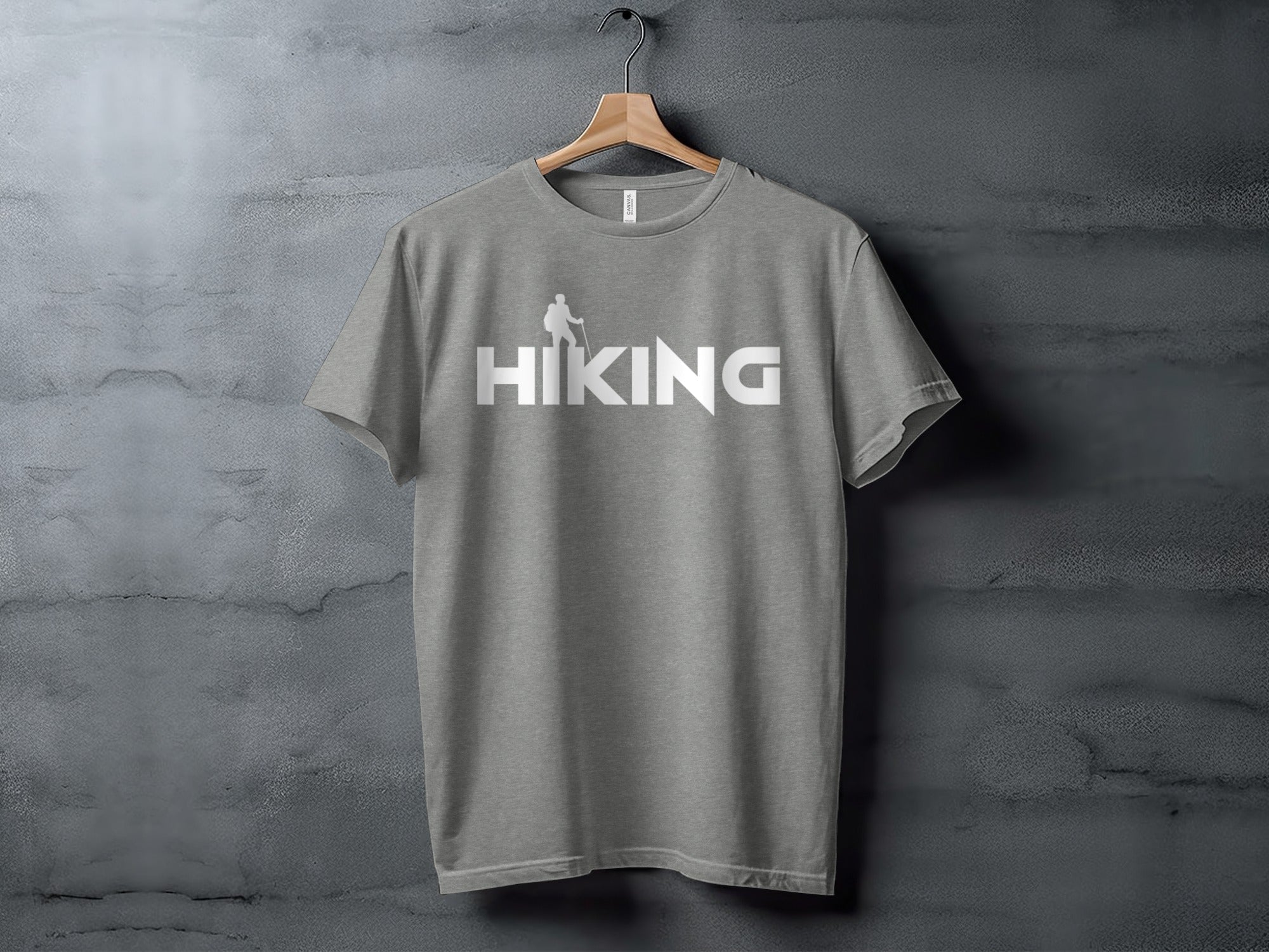 Hiking Above the Word Hiking Design Graphic T-Shirt