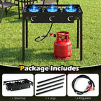 3 Burner Propane Stove 240000 BTU Outdoor Camping Grill