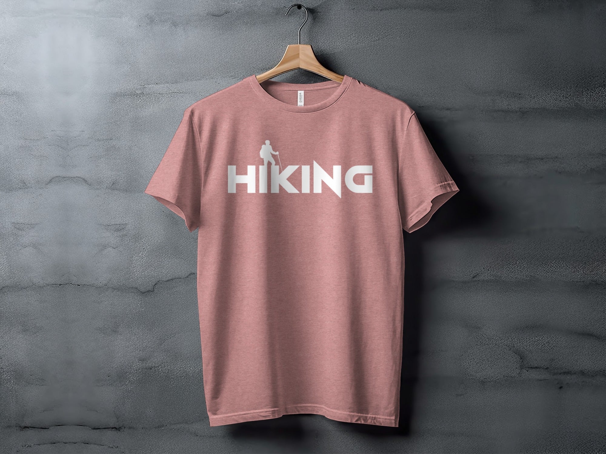 Hiking Above the Word Hiking Design Graphic T-Shirt