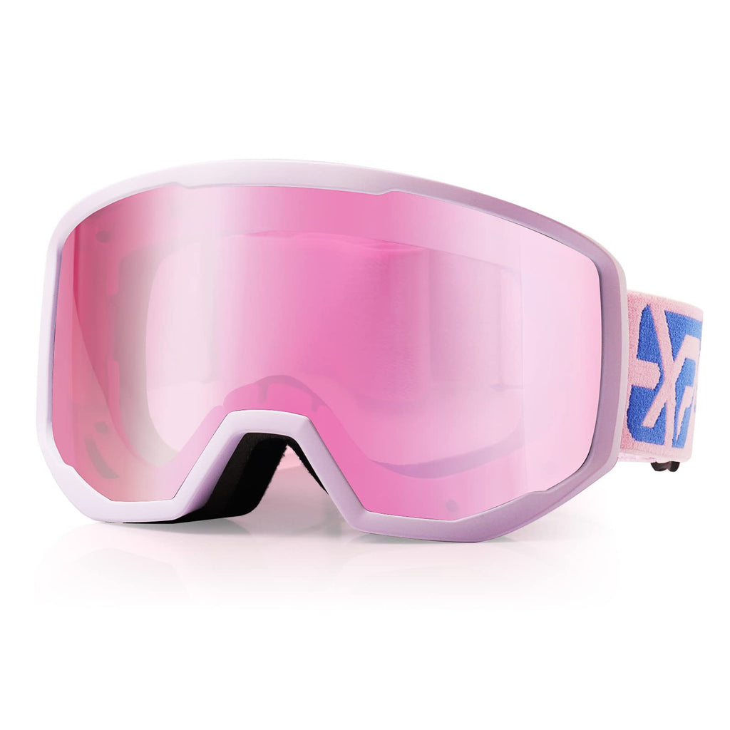 EXP VISION Ski/Snowboard Goggles for Men Women, OTG Snow Goggles Anti Fog UV Protection