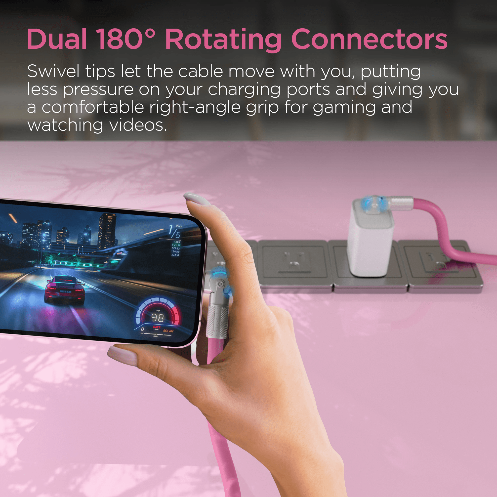 HyperGear Chunky180° 100W USB-C to USB-C Rugged Fast Charge Cable 6ft