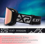 EXP VISION Ski/Snowboard Goggles for Men Women, OTG Snow Goggles Anti Fog UV Protection
