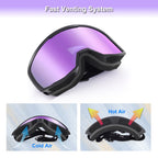 EXP VISION Ski/Snowboard Goggles for Men Women, OTG Snow Goggles Anti Fog UV Protection
