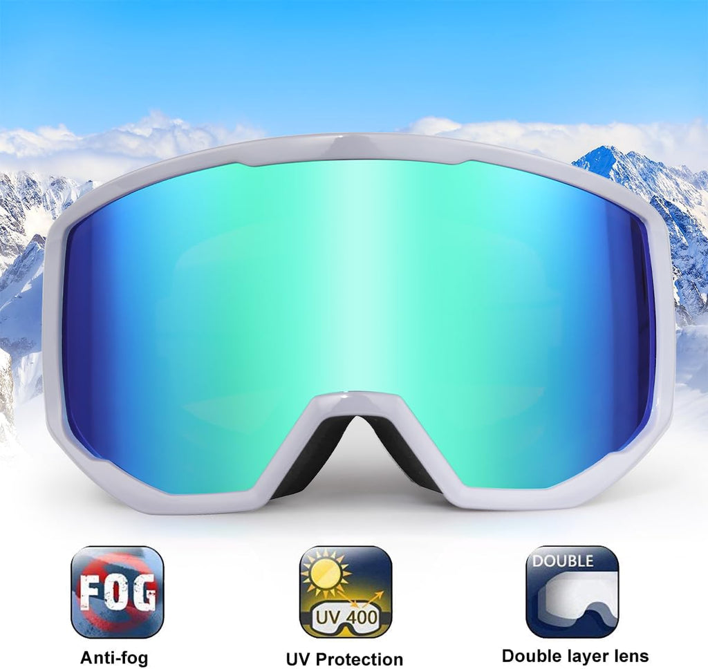 EXP VISION Ski/Snowboard Goggles for Men Women, OTG Snow Goggles Anti Fog UV Protection