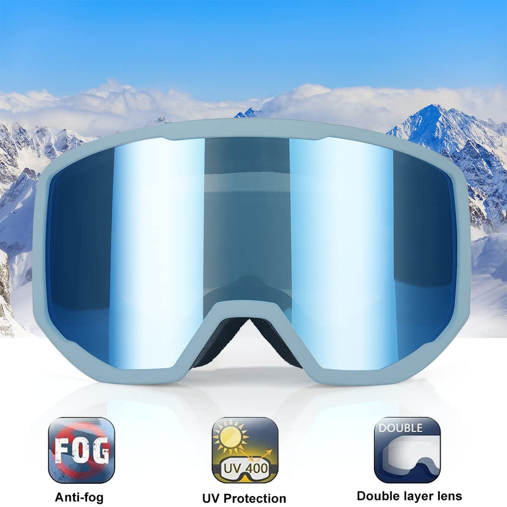 EXP VISION Ski/Snowboard Goggles for Men Women, OTG Snow Goggles Anti Fog UV Protection