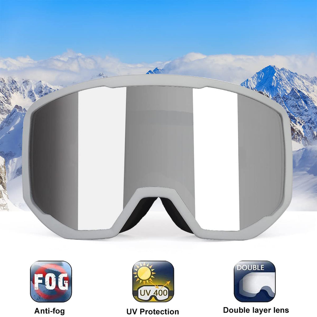 EXP VISION Ski/Snowboard Goggles for Men Women, OTG Snow Goggles Anti Fog UV Protection