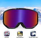EXP VISION Ski/Snowboard Goggles for Men Women, OTG Snow Goggles Anti Fog UV Protection