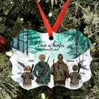 Personalized Hunting Ornament - Single Parent With 1 Kid/Couple/Solo Man/Woman - Best Gift For Hunting Lovers