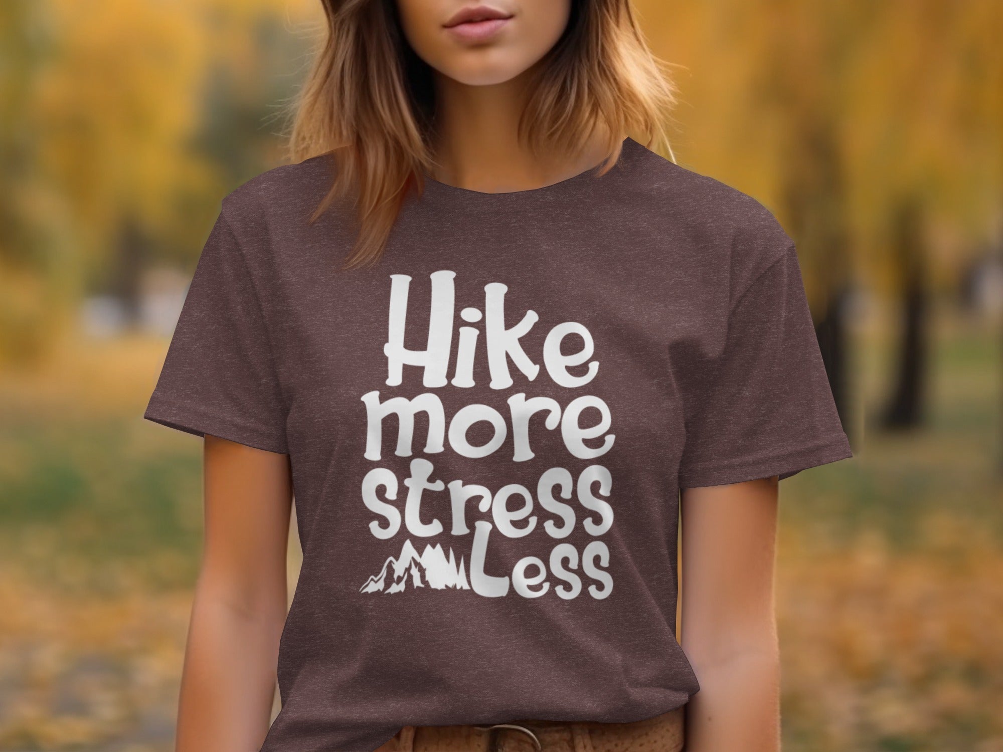 Hike More Stress Less Outdoor Adventure Design T-Shirt
