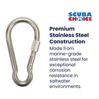 Scuba Choice Boat Marine Clip 14cm SS Snap Hook Carabiner W/ Screw 19mm Opening