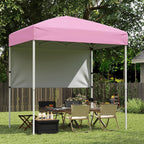 Pop-Up Canopy Tent 6x4 ft with Half Sidewall
