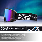 EXP VISION Ski/Snowboard Goggles for Men Women, OTG Snow Goggles Anti Fog UV Protection