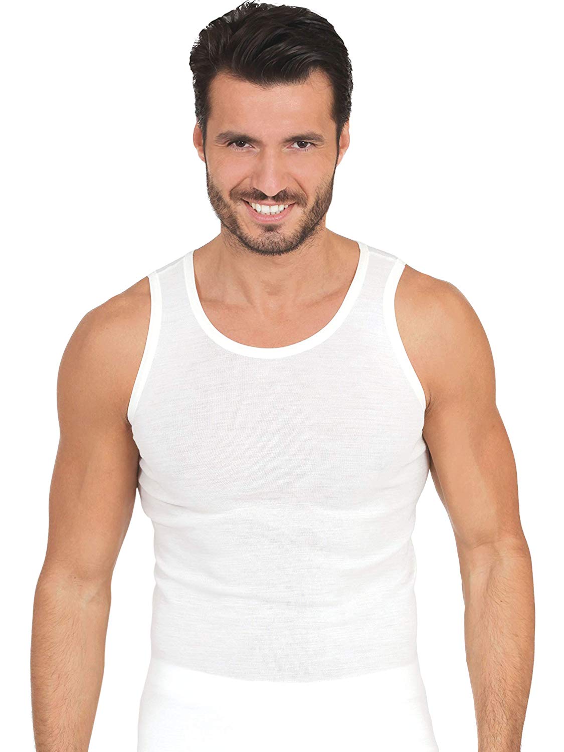 MaRe Luxury Merino Wool Blend (50% Merino Wool) Men's Sleeveless Shirt. Proudly Made in Italy (451)