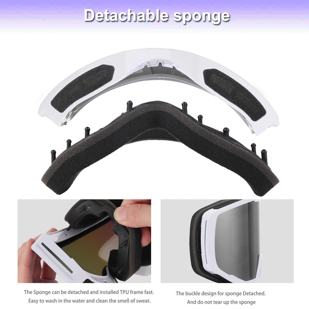 EXP VISION Ski/Snowboard Goggles for Men Women, OTG Snow Goggles Anti Fog UV Protection