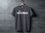Hiking Above the Word Hiking Design Graphic T-Shirt