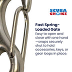 Stainless Steel Clasp Small Bean Style Fast Spring Hook Snap, 2-5/8" x 1-1/4"