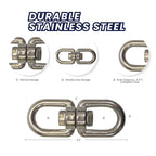 Boat Marine Clip 9cm Stainless Steel Swivel Double Eye Hook