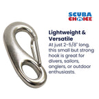 Stainless Steel Clasp Small Bean Style Fast Spring Hook Snap, 2-5/8" x 1-1/4"