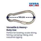 Scuba Choice Boat Marine Clip 14cm SS Snap Hook Carabiner W/ Screw 19mm Opening