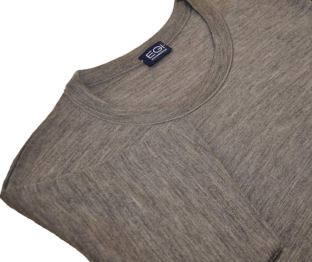 EGi Luxury Merino Wool Blend Men's Short Sleeve T-Shirt. Proudly Made in Italy (468)