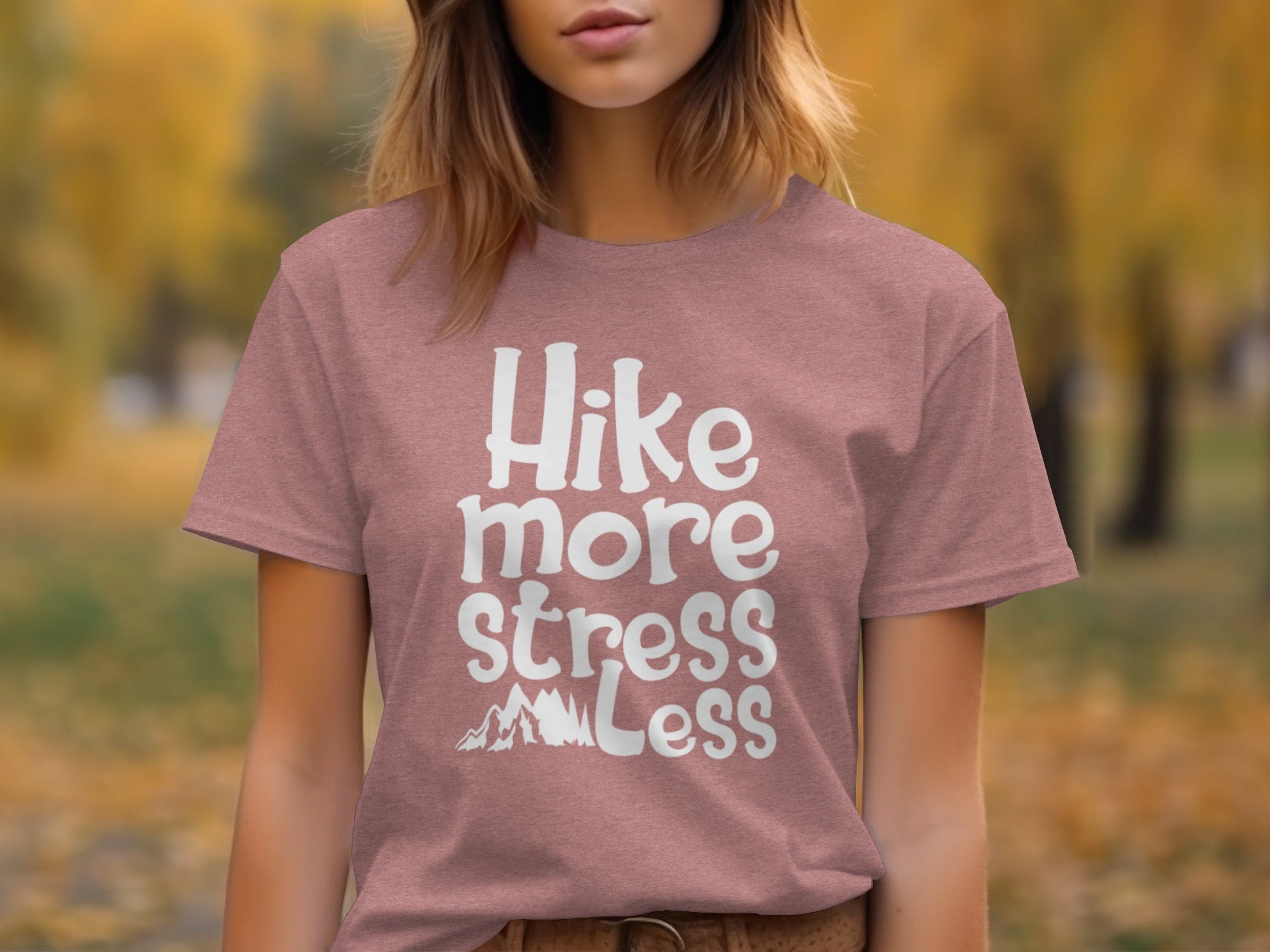 Hike More Stress Less Outdoor Adventure Design T-Shirt