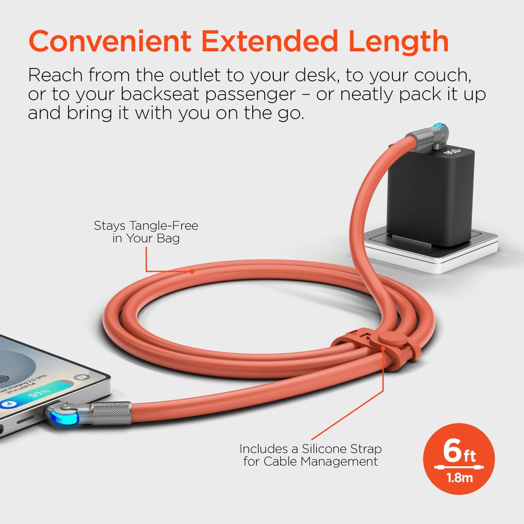 HyperGear Chunky180° 100W USB-C to USB-C Rugged Fast Charge Cable 6ft