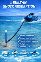 SandShark Premium Flat Bungee Line. Stretches 7-14'. Anchor and Dock Line for Boats, Jet Skis, and Pontoons.