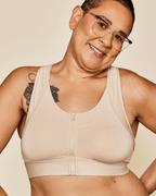 Hero Front‑Closure Sports Bra - Buff