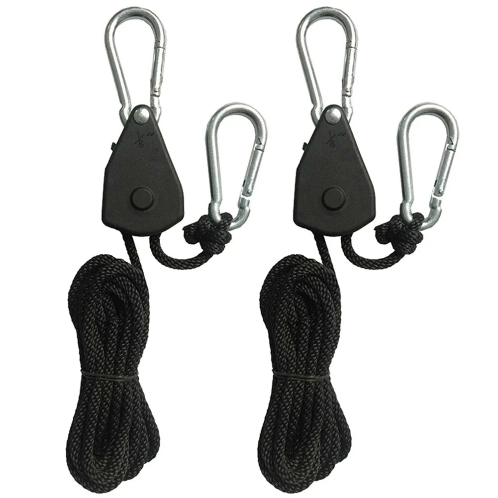 1/2/4/6/8/10/12/14/16pcs Hanger Pulley Ratchets Kayak Rope 1.6M Rope Pulley Ratchet Locking Hanger Sky Curtain Tent for Camping