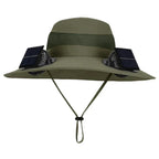 Outdoor Camping Fishing Hiking Sunscreen Fisherman Hat Solar Fan Cap Portable Solar Charging Cap With Fan For Unisex