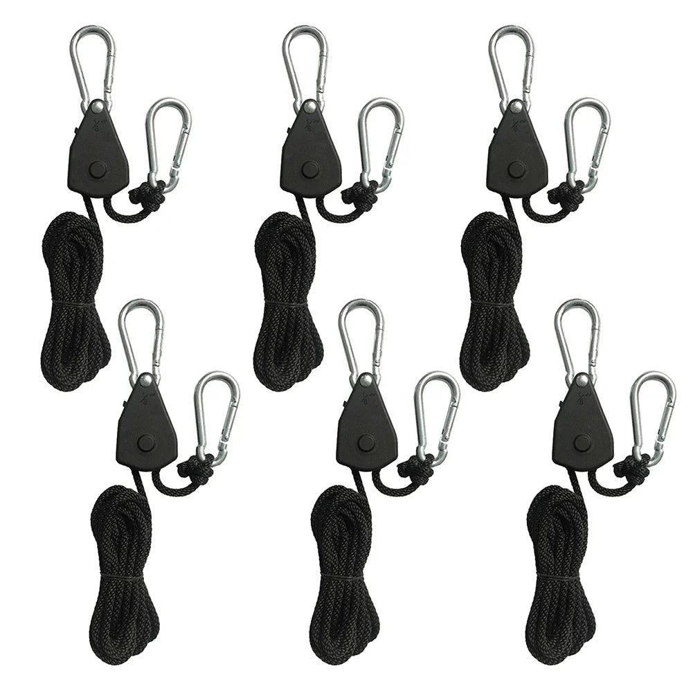 1/2/4/6/8/10/12/14/16pcs Hanger Pulley Ratchets Kayak Rope 1.6M Rope Pulley Ratchet Locking Hanger Sky Curtain Tent for Camping