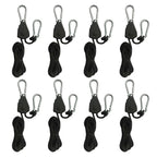 1/2/4/6/8/10/12/14/16pcs Hanger Pulley Ratchets Kayak Rope 1.6M Rope Pulley Ratchet Locking Hanger Sky Curtain Tent for Camping