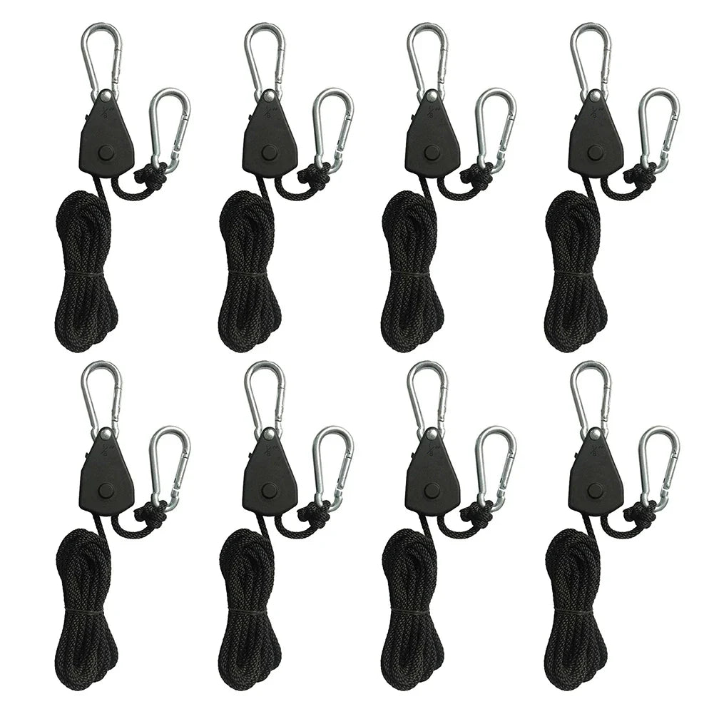 1/2/4/6/8/10/12/14/16pcs Hanger Pulley Ratchets Kayak Rope 1.6M Rope Pulley Ratchet Locking Hanger Sky Curtain Tent for Camping