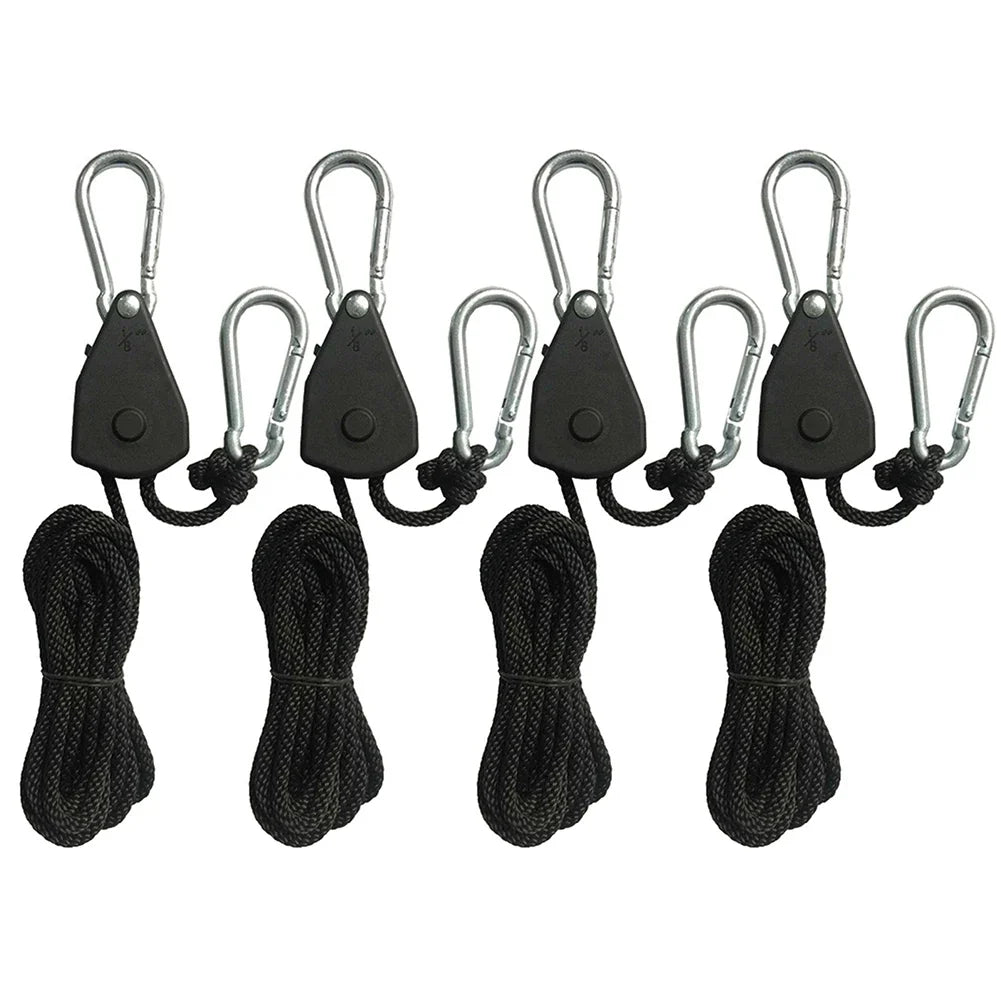 1/2/4/6/8/10/12/14/16pcs Hanger Pulley Ratchets Kayak Rope 1.6M Rope Pulley Ratchet Locking Hanger Sky Curtain Tent for Camping