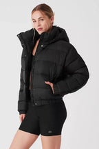 White Winter Jacket for Women – Hooded Thick Warm Padded Coat