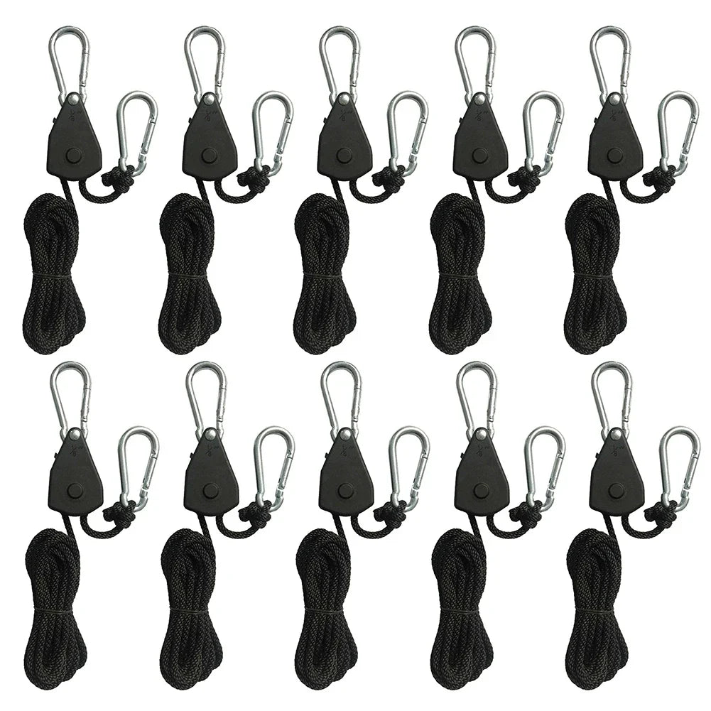 1/2/4/6/8/10/12/14/16pcs Hanger Pulley Ratchets Kayak Rope 1.6M Rope Pulley Ratchet Locking Hanger Sky Curtain Tent for Camping