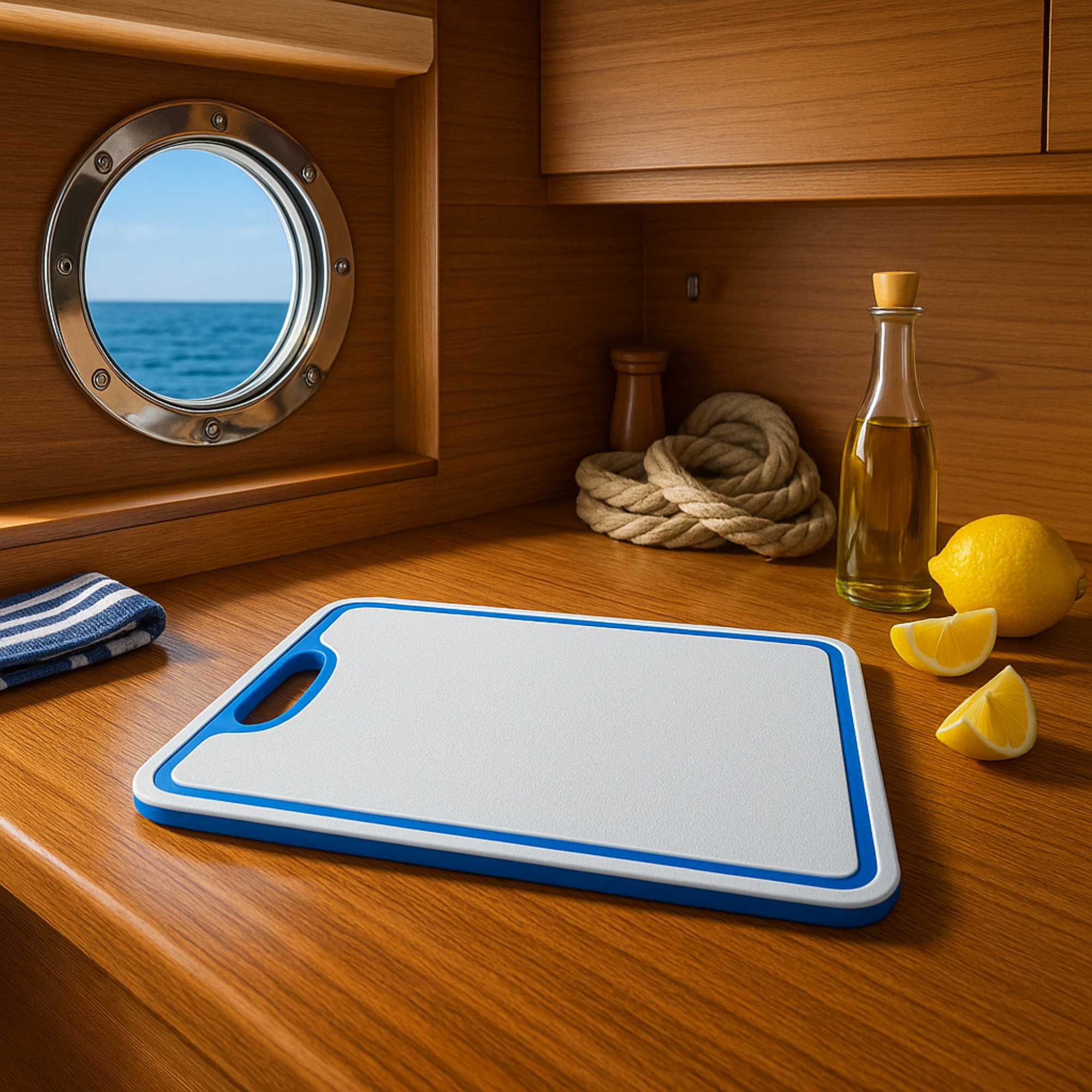 Made in the USA | Premium Cutting Board | Textured 1/2 inch HDPE UV Protected | Non-Skid or Mark Rubber Feet | Great for Boats & any Counter-top